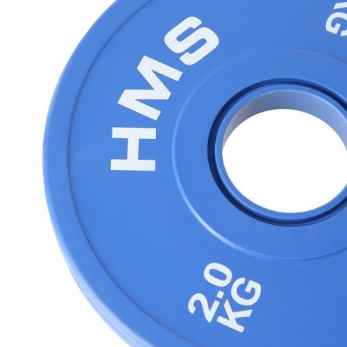 HMS Fitness CBRS sæt - farvekodede vægtskiver til vægtstang, 15 kg (10 stk.)