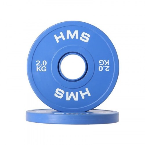 HMS Fitness CBRS sæt - farvekodede vægtskiver til vægtstang, 15 kg (10 stk.)