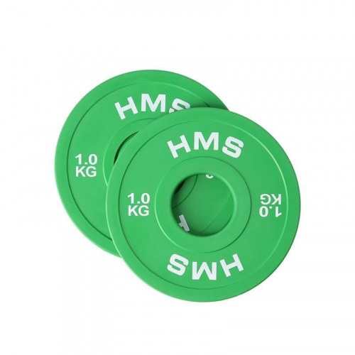 HMS Fitness CBRS sæt - farvekodede vægtskiver til vægtstang, 15 kg (10 stk.)