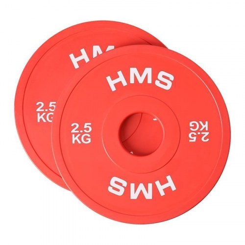 HMS Fitness CBRS25 – vægtskiver 2,5 kg (sæt á 2) – rød, Ø 5,1 cm