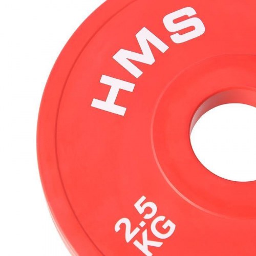 HMS Fitness CBRS25 – vægtskiver 2,5 kg (sæt á 2) – rød, Ø 5,1 cm