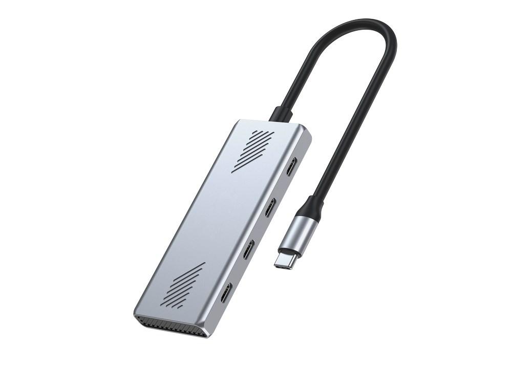 Gembird 4-port USB-C 3.2 (Gen 2) Type-C hub USB hub - USB 3.2 - 4 ports - Grå
