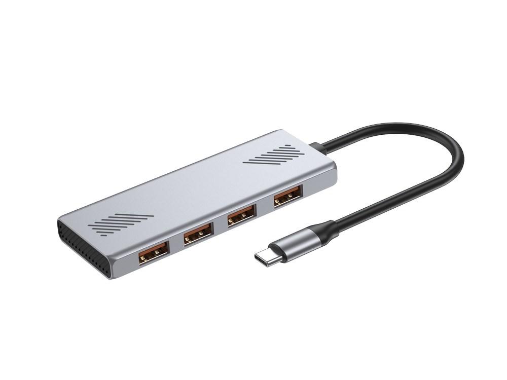 Gembird 4-port USB 3.2 (Gen 2) Type-C hub USB hub - USB 3.2 - 4 ports - Grå
