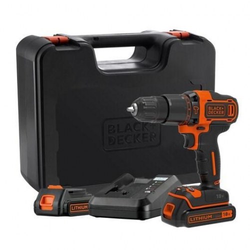 Black+Decker BDCHD18K1B2-QW 18V slagboremaskine/skruemaskine - 1.400 o/min, 2x2,0 Ah