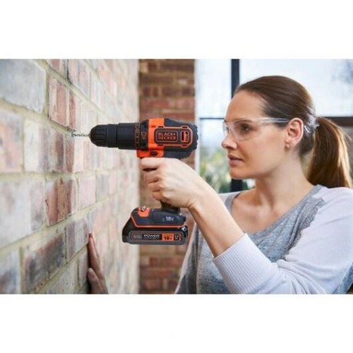 Black+Decker BDCHD18K1B2-QW 18V slagboremaskine/skruemaskine - 1.400 o/min, 2x2,0 Ah