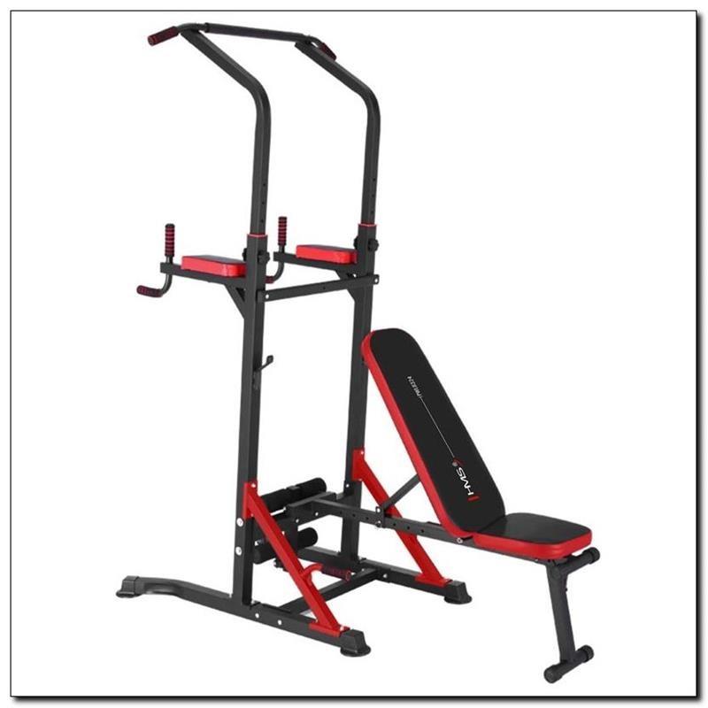 HMS PWL8324 justerbar træningsbænk med ryglæn og sæde sort/rød