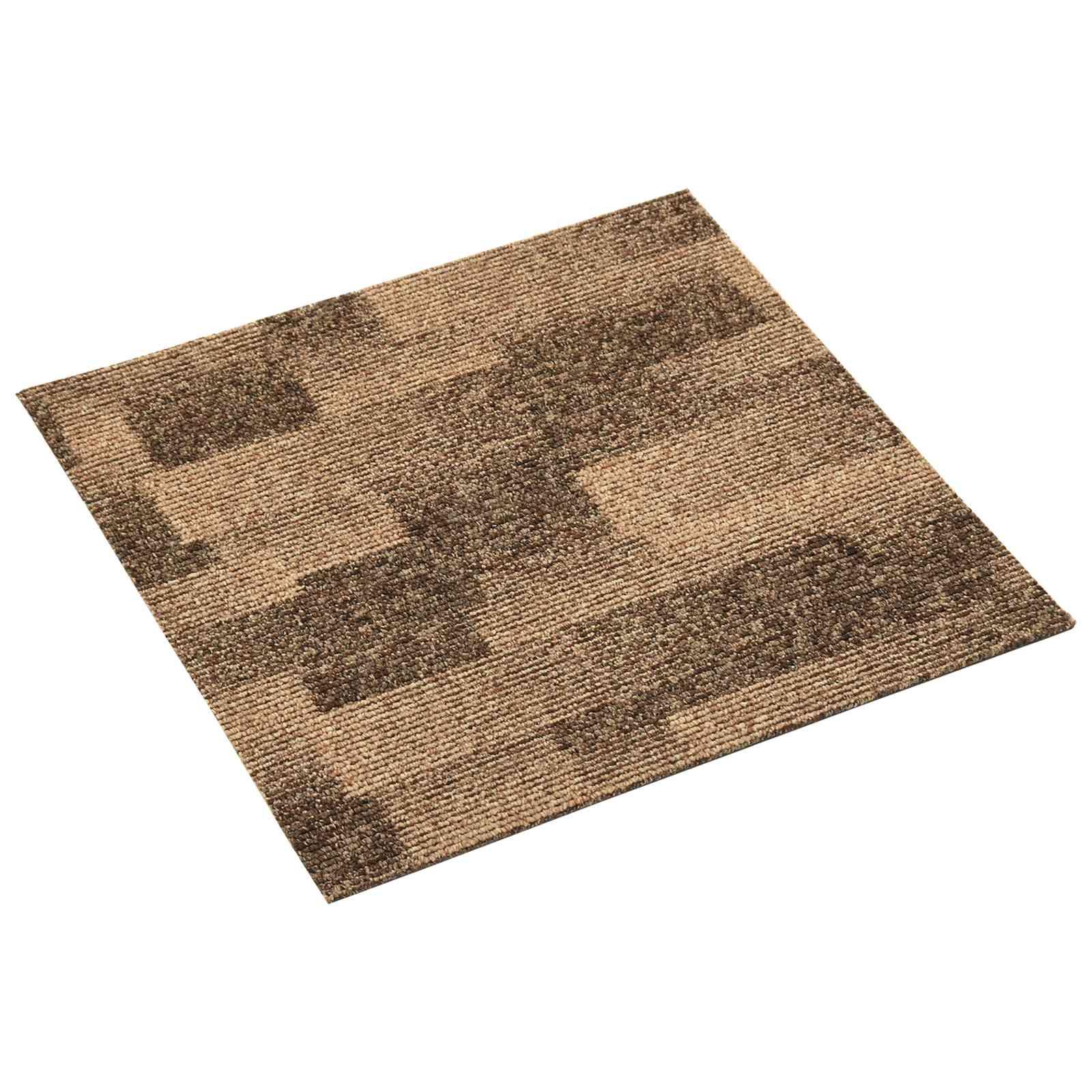 Tæppefliser 20 stk - brun 50 × 50 cm i polypropylen