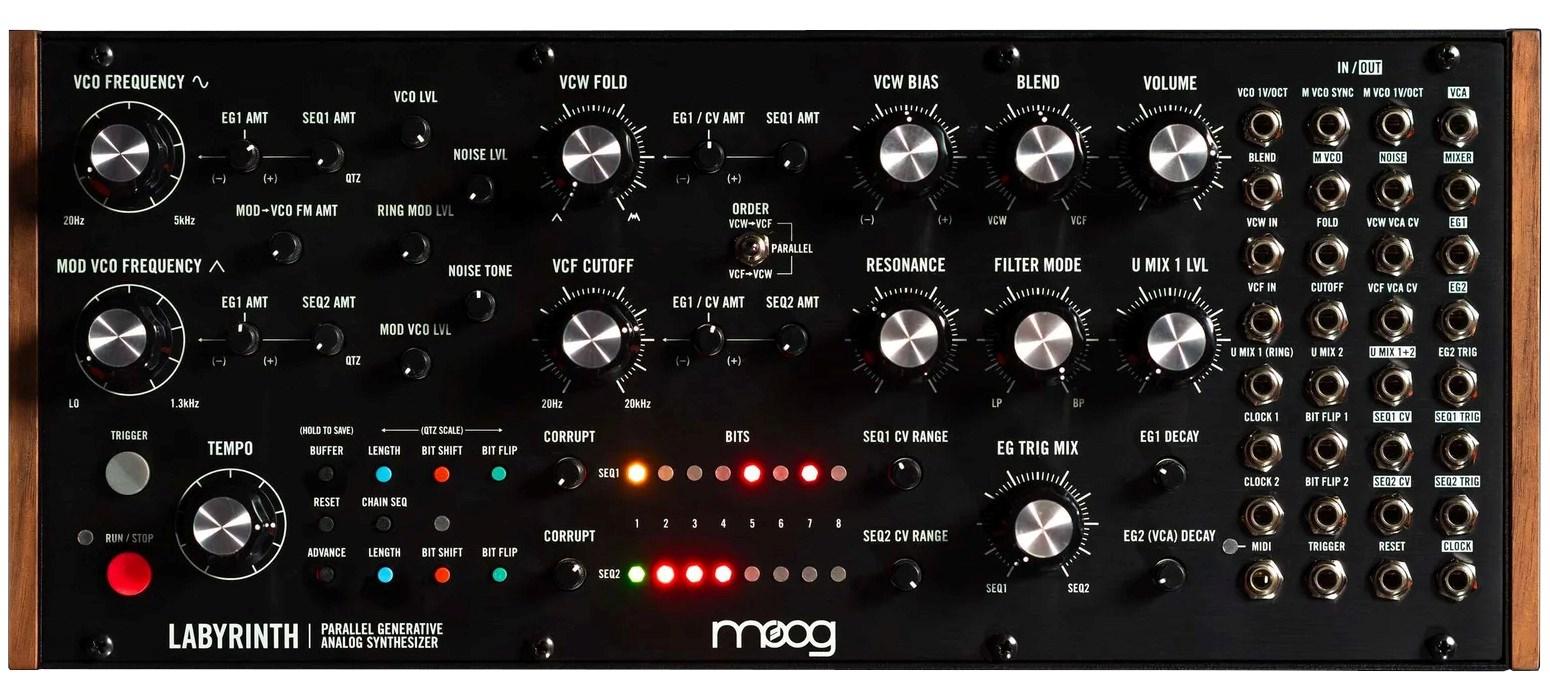 Moog Labyrinth – semi‑modulær analog synthesizer med sequencer