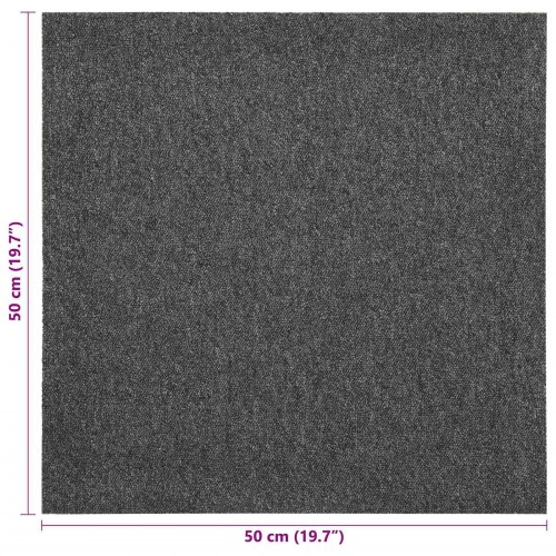 Tæppefliser 20 stk - antracit 50 × 50 cm - 100 % polypropylen