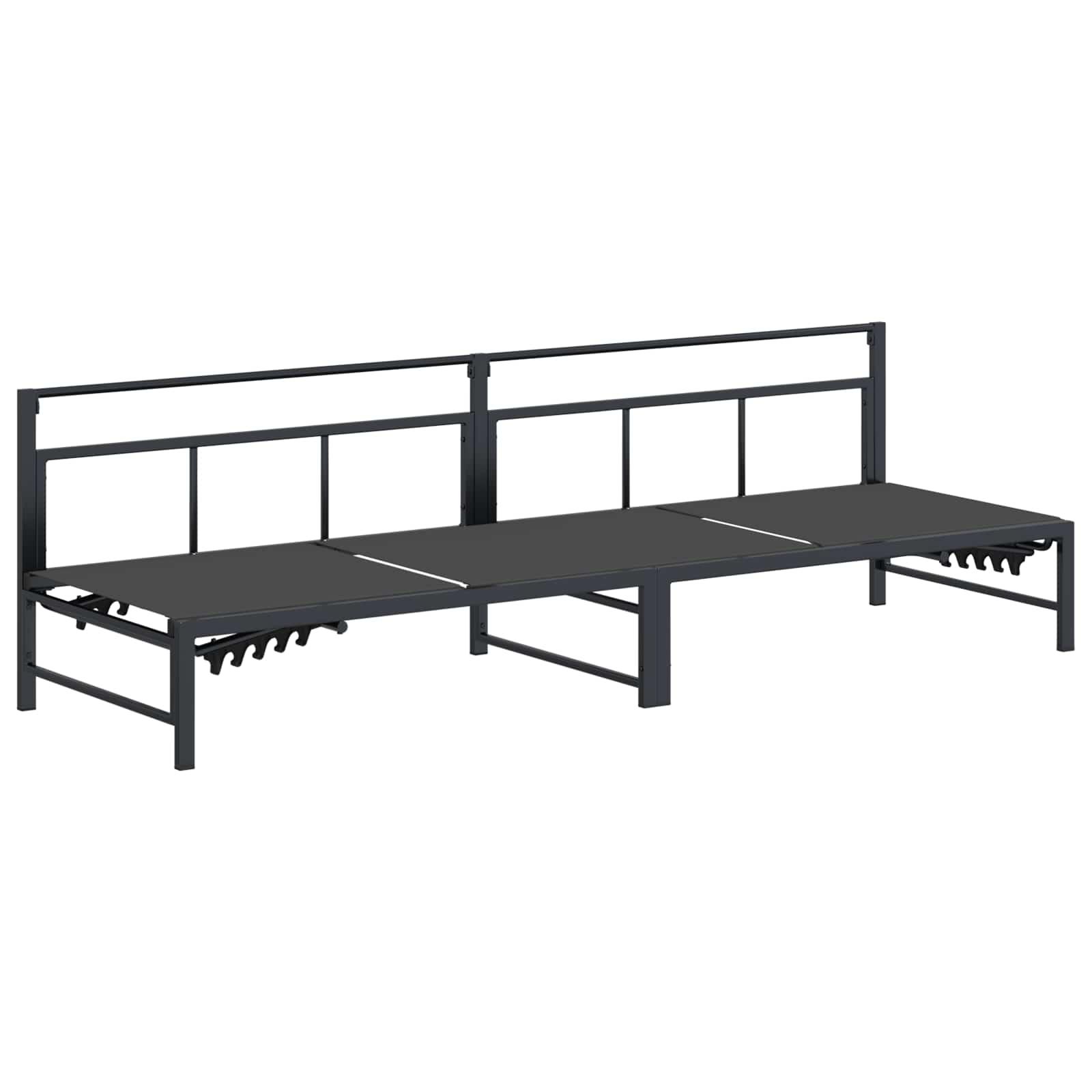 Solstol Sort 200 x 62 x 59,5 cm Textilene