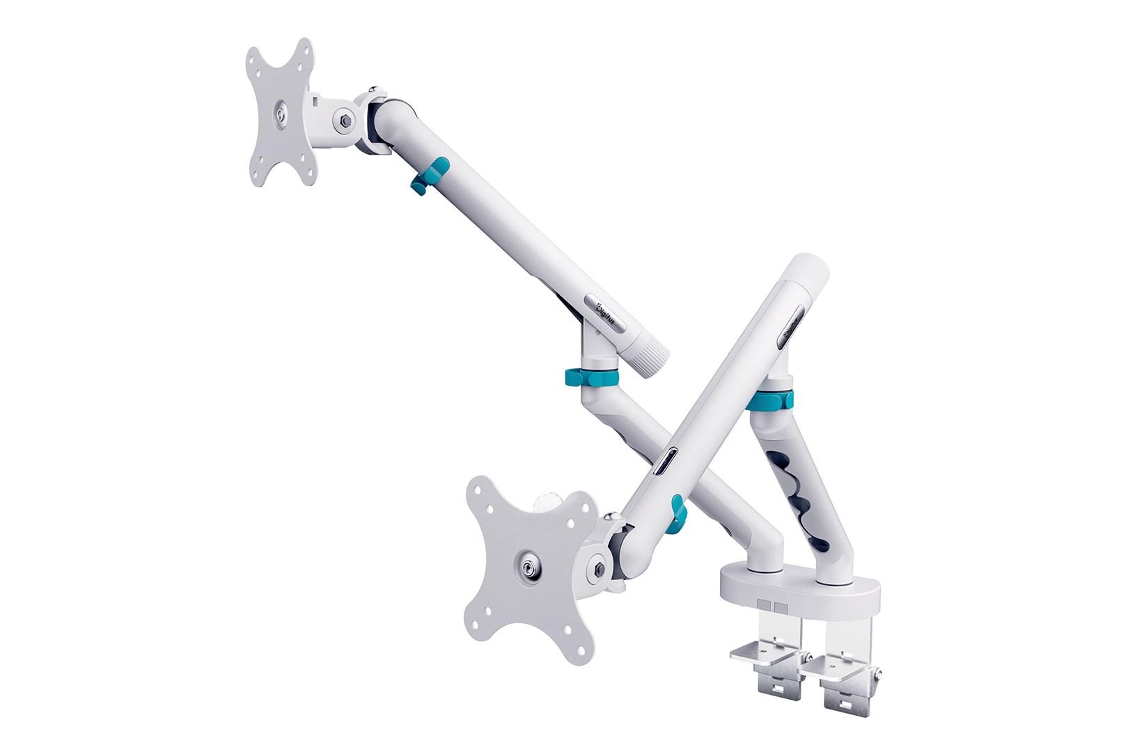 DIGITUS dual skærmarm – 2x op til 35", 2x 10 kg, hvid