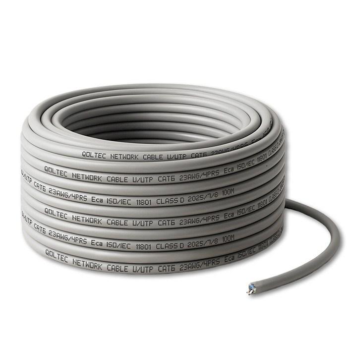 Qoltec CAT6 UTP netværkskabel - kobber, 1 Gb/s, 100 m, grå
