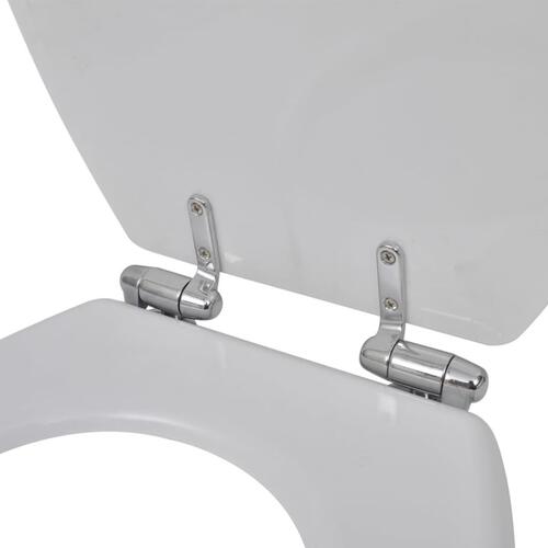 Toiletsæder med soft close-låg 2 stk. MDF hvid