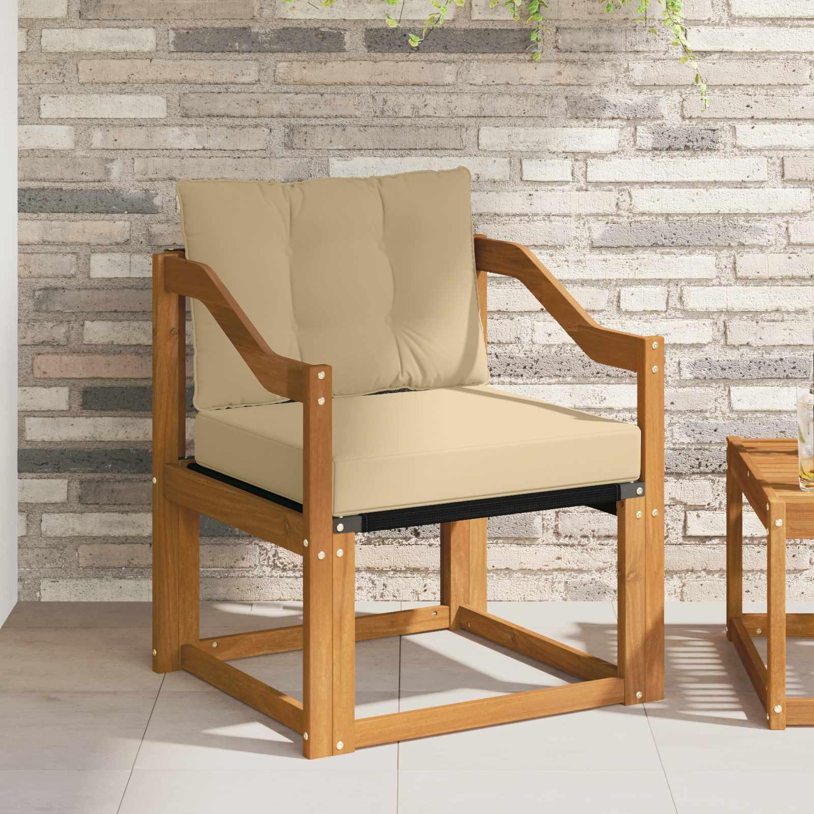 Udendørs sofa Massiv akacietræ og Textilene Naturfarvet
