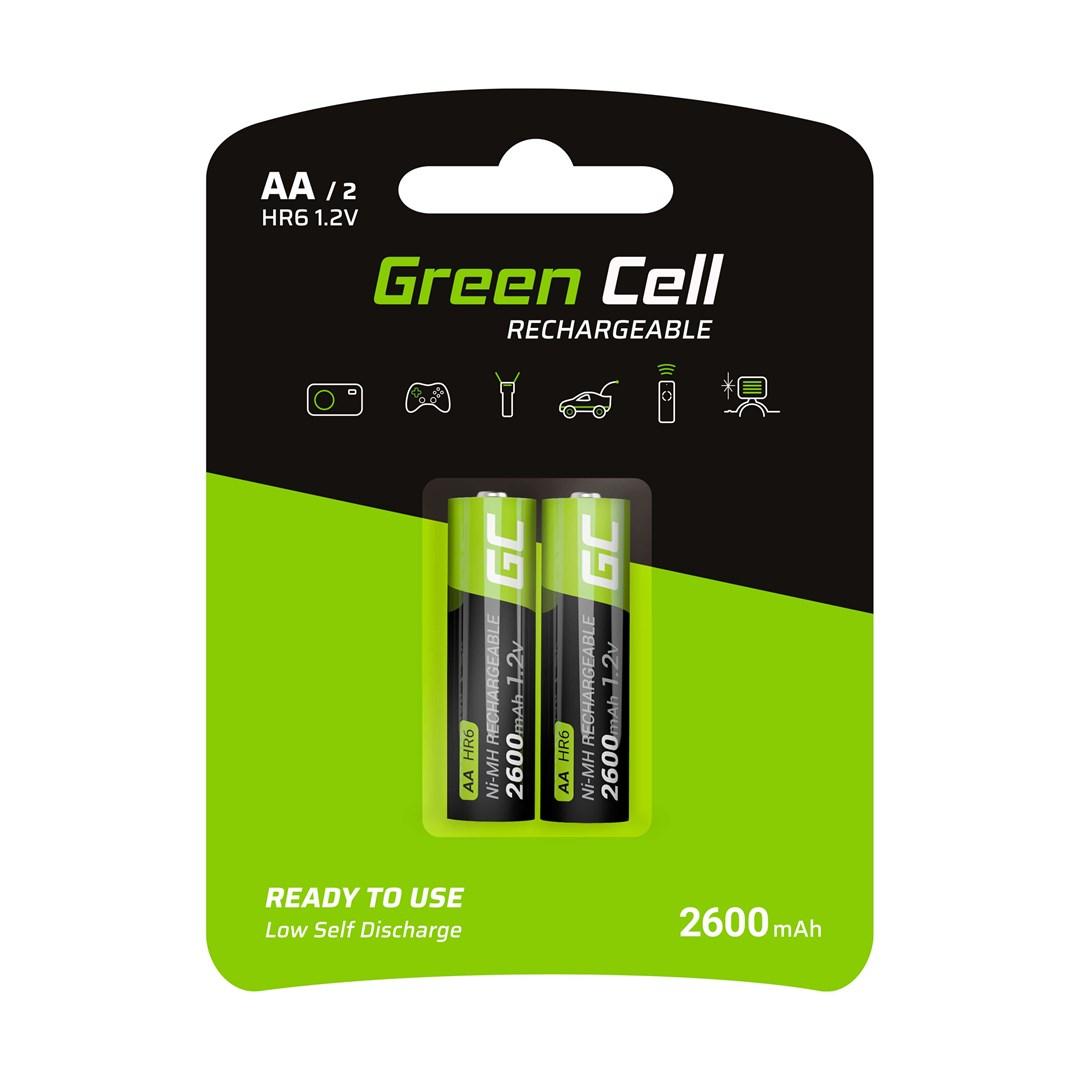 Green Cell GR05 genopladelige AA-batterier 1,2 V – 2600 mAh (2-pack)