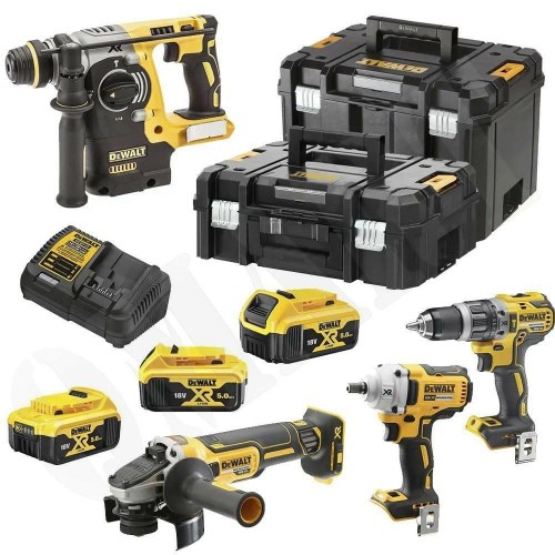 DeWALT 18V DCK428P3T kombosæt - DCF894, DCD796, DCG405, DCH273 - 3×5,0 Ah TSTAK