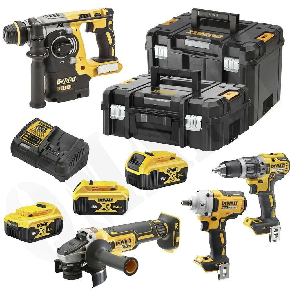 DeWALT 18V DCK428P3T kombosæt - DCF894, DCD796, DCG405, DCH273 - 3×5,0 Ah TSTAK