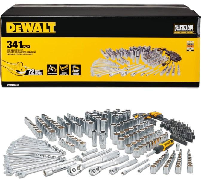 DeWALT top- og skraldenøglesæt - 341 dele