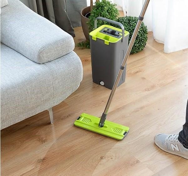 Gulvmoppe med dobbeltvirkende spand Swiftmop InnovaGoods