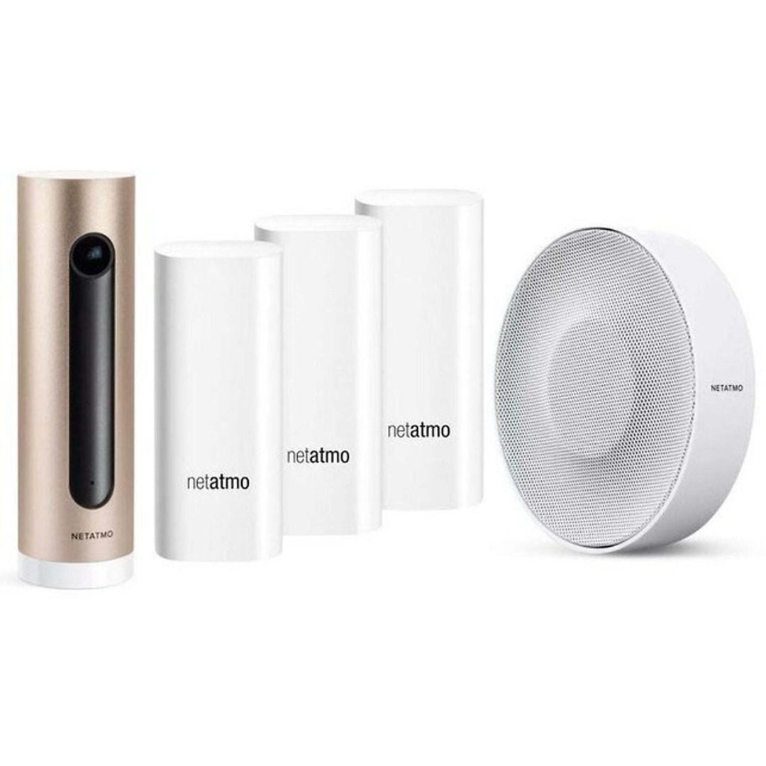 Netatmo NBU-ICCS smart alarmsæt med kamera, sensorer og sirene - indendørs overvågningskamera 1080p