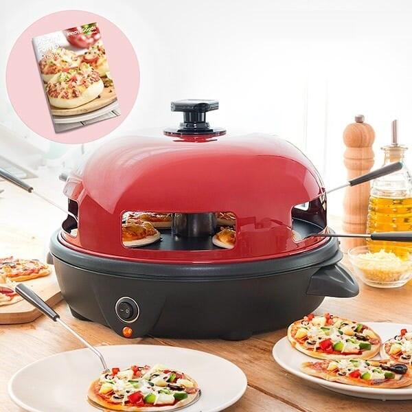 Ovn til Mini Pizzaer med Opskriftsbog Presto! 700W Rød Sort