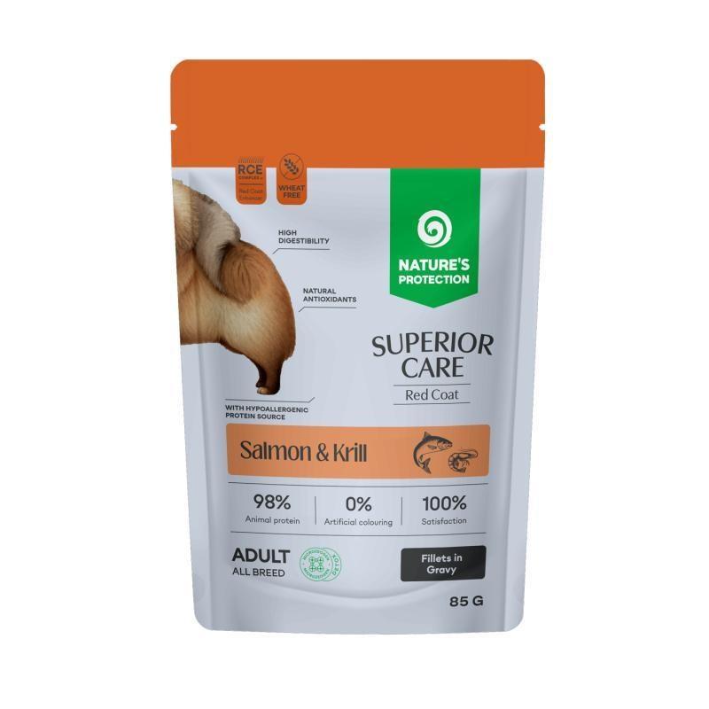 Nature’s Protection Superior Care Red Coat vådfoder til hund - Laks & Krill, 85 g