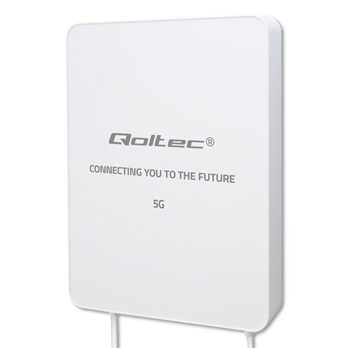 Qoltec retningsbestemt 5G/LTE udendørs antenne – 16 dBi, SMA, 3.300–3.800 MHz, vandtæt, 3 m kabel