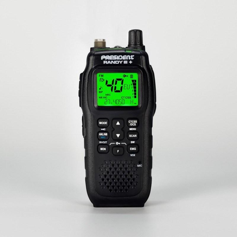 PRESIDENT Randy III Plus ASC AM/FM bærbar CB-radio - Sort