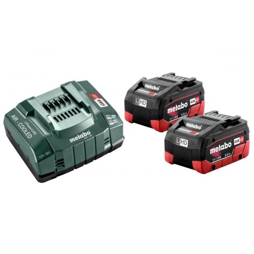 Metabo 685122000 lader til Li-Ion – inkl. 2× 5,5 Ah batterier