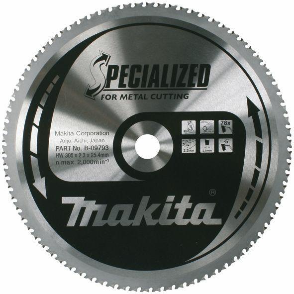 Makita klinge til metal 305 × 25,4 mm - 78 tand, tynd plade
