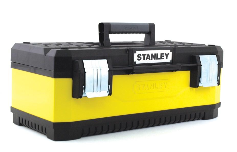 Stanley værktøjskasse i metal og plast - sort/gul, 48,7 × 29,3 × 22 cm billede