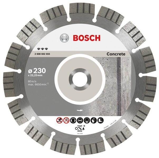 Bosch diamantklinge til beton 230 × 22,23 mm - segmenteret billede