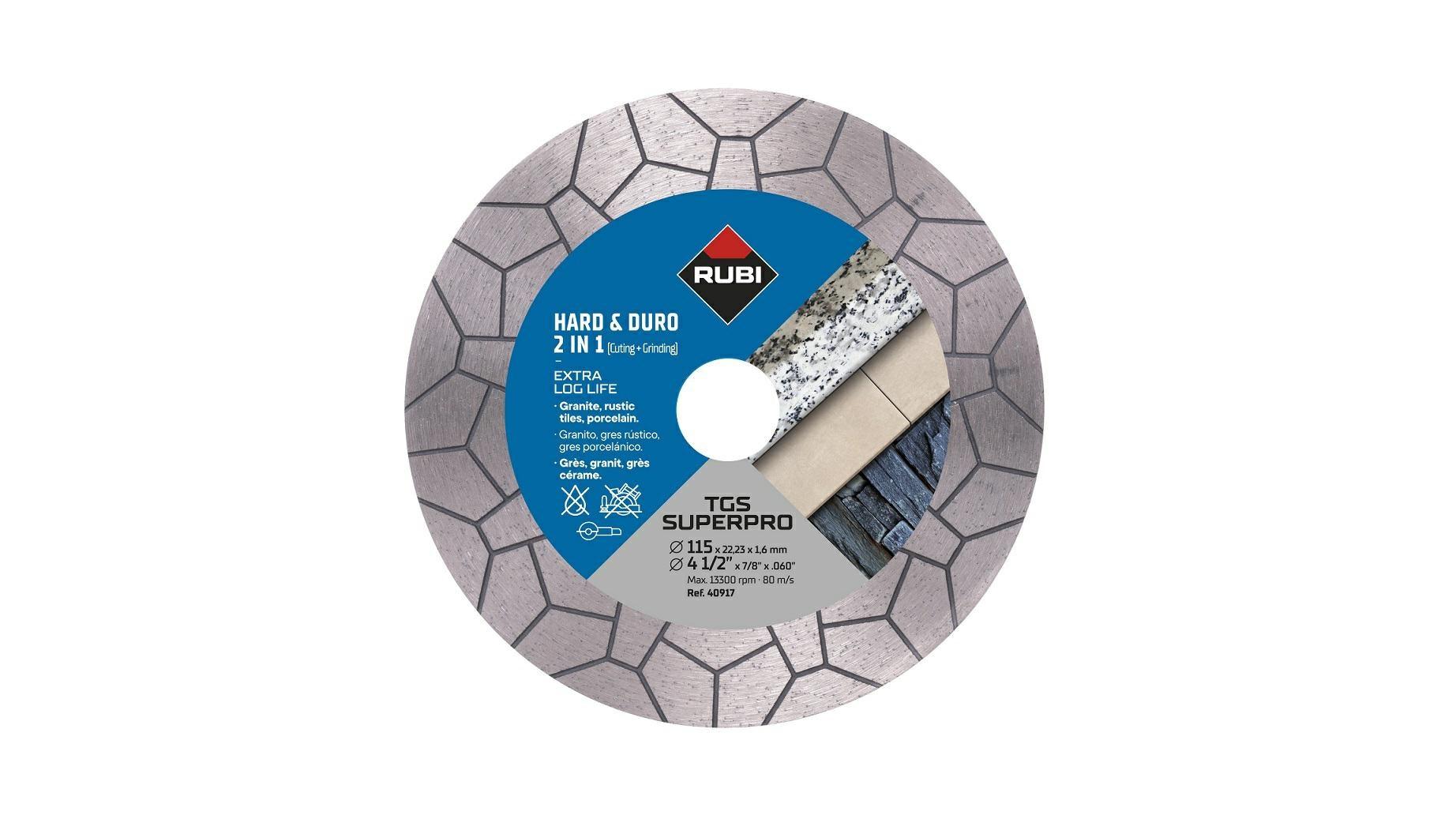 RUBI TGS Superpro diamantklinge 125 mm - 2-i-1 skæring og slibning