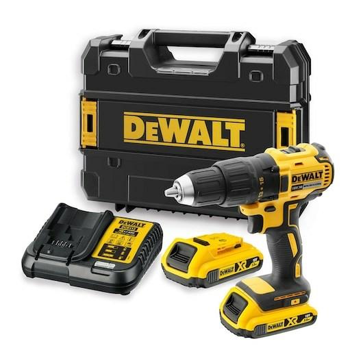 DeWALT DCD777D2T-QW 18V børsteløs skruemaskine/bor - 1.750 o/min, 1,15 kg, gul billede