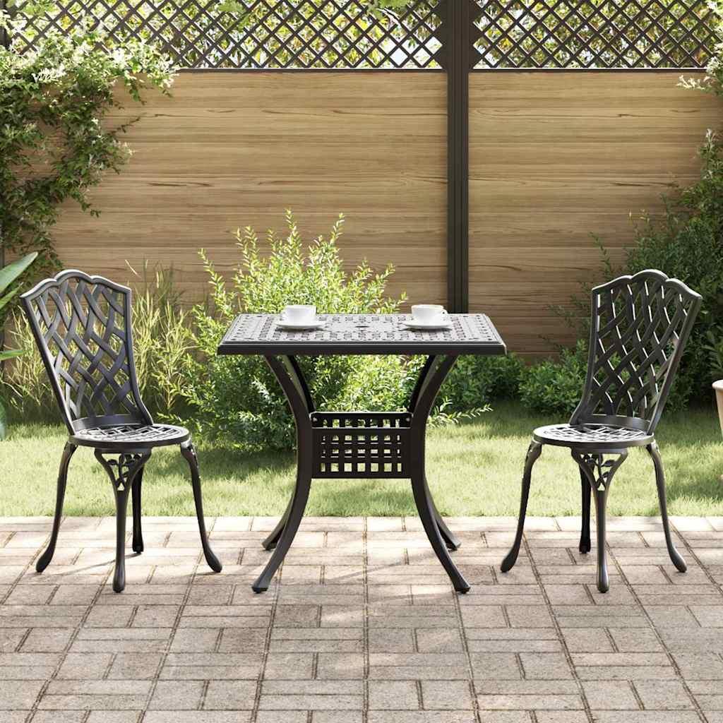 Havebord sæt 3 stk Sort Gustt aluminium
