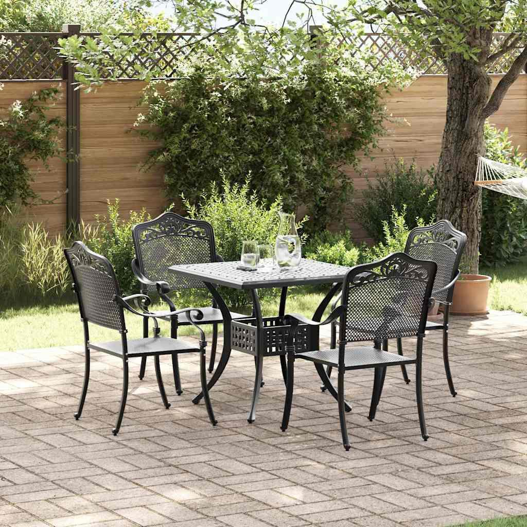 Havebord sæt 5 stk Sort Gustt aluminium