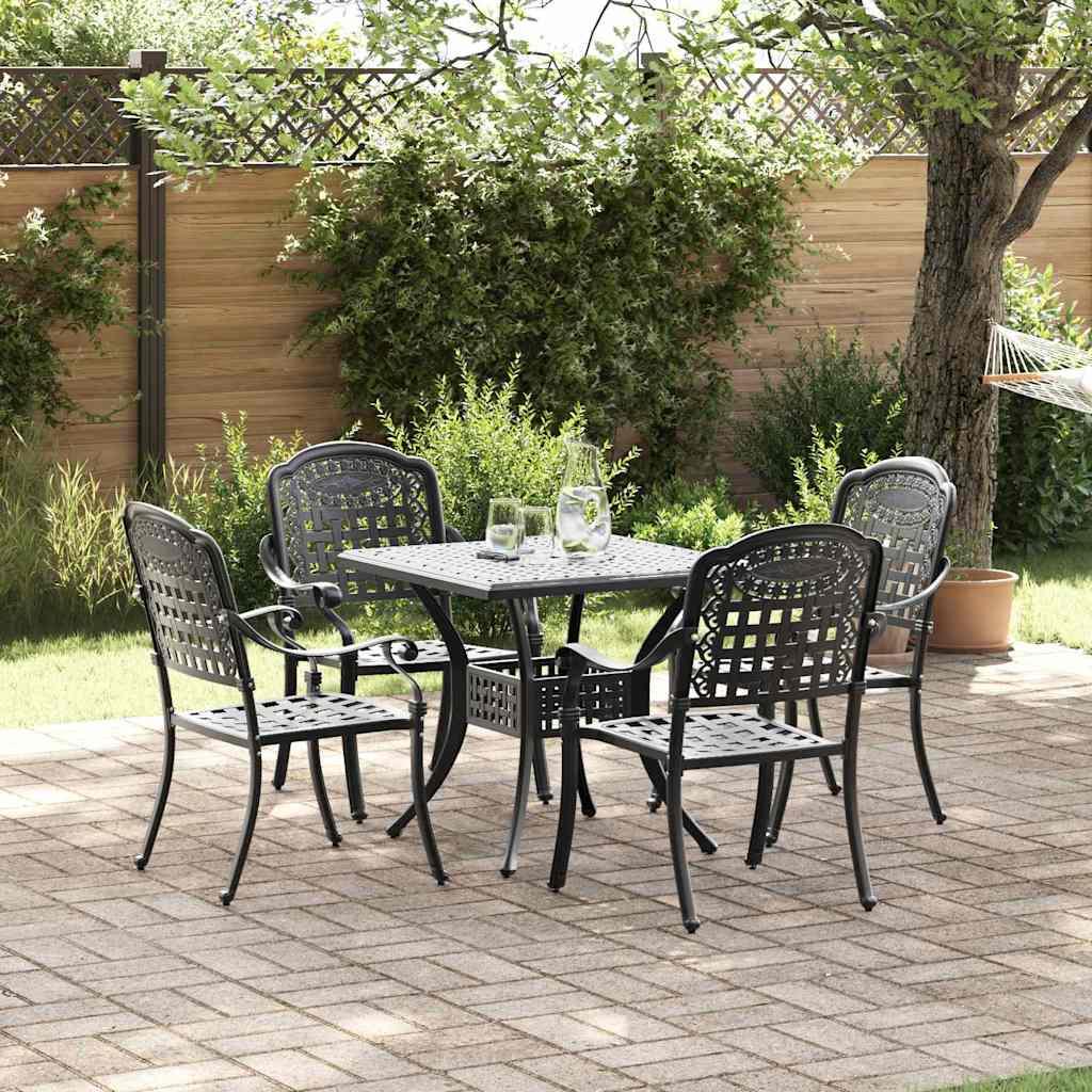 Havebord sæt 5 stk Sort Gustt aluminium