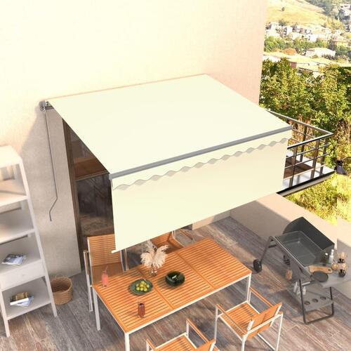Foldemarkise m. rullegardin 3,5x2,5 m manuel cremefarvet