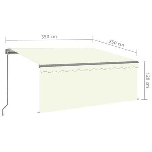 Foldemarkise m. rullegardin 3,5x2,5 m manuel cremefarvet