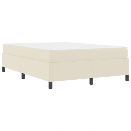 Sengestel med madras - creme stof 140 x 200 cm