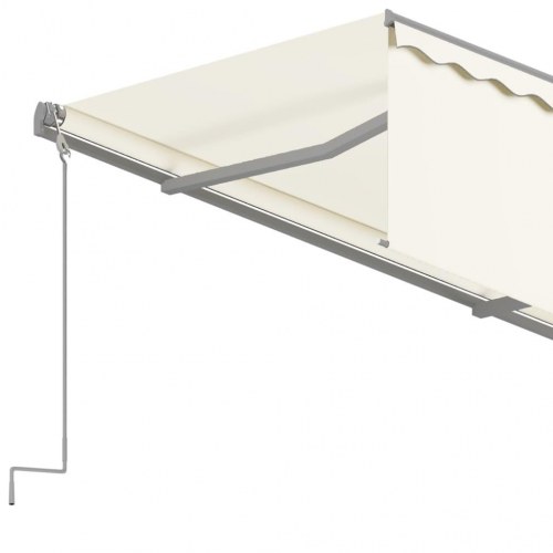 Markise med gardin 3,5 × 2,5 m - automatisk betjening, cremefarvet