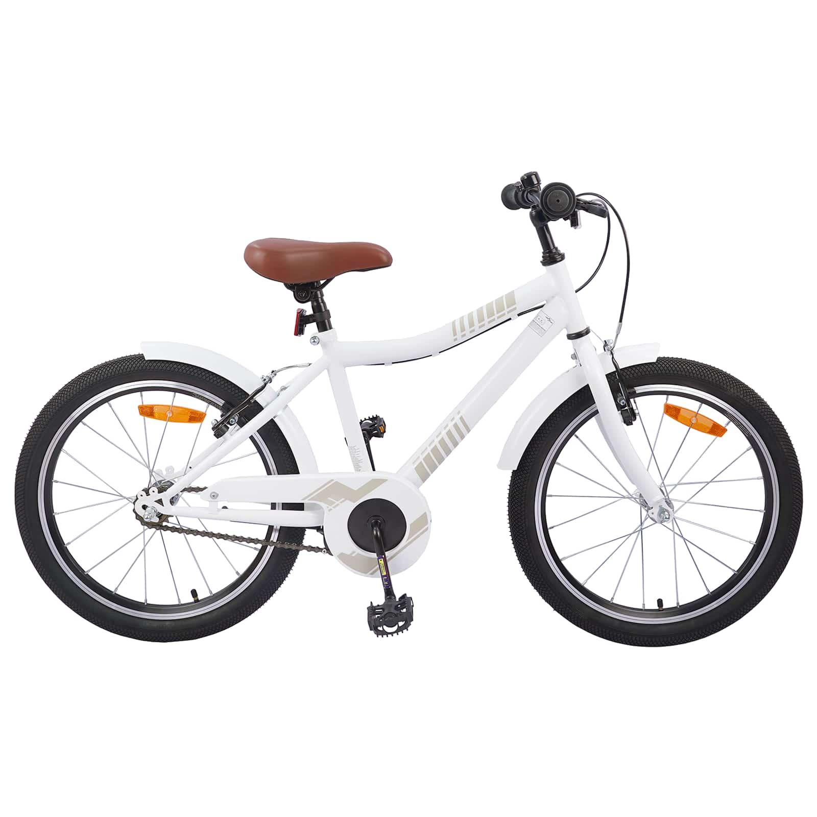 Børnecykel 18 tommer til 5-7 år gammel hvid