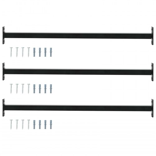 Vinduessikkerhedsbar 3 stk. 710-1200 mm stål - sort