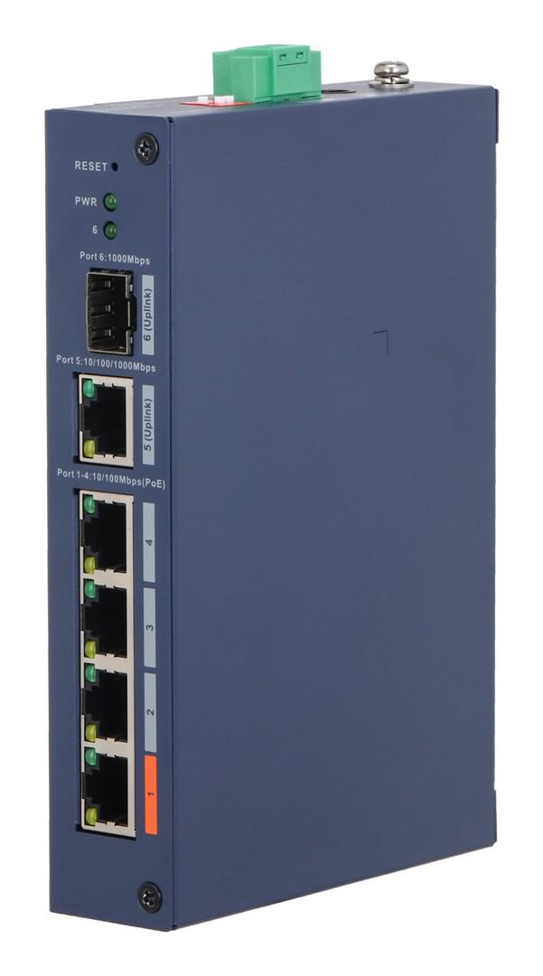 Dahua CHS4106-4ET-60 - 6-port cloud-administreret industri-switch med 4x PoE