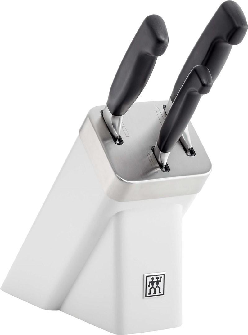 ZWILLING Four Star – knivblok med 3 knive, selvskærpende – hvid