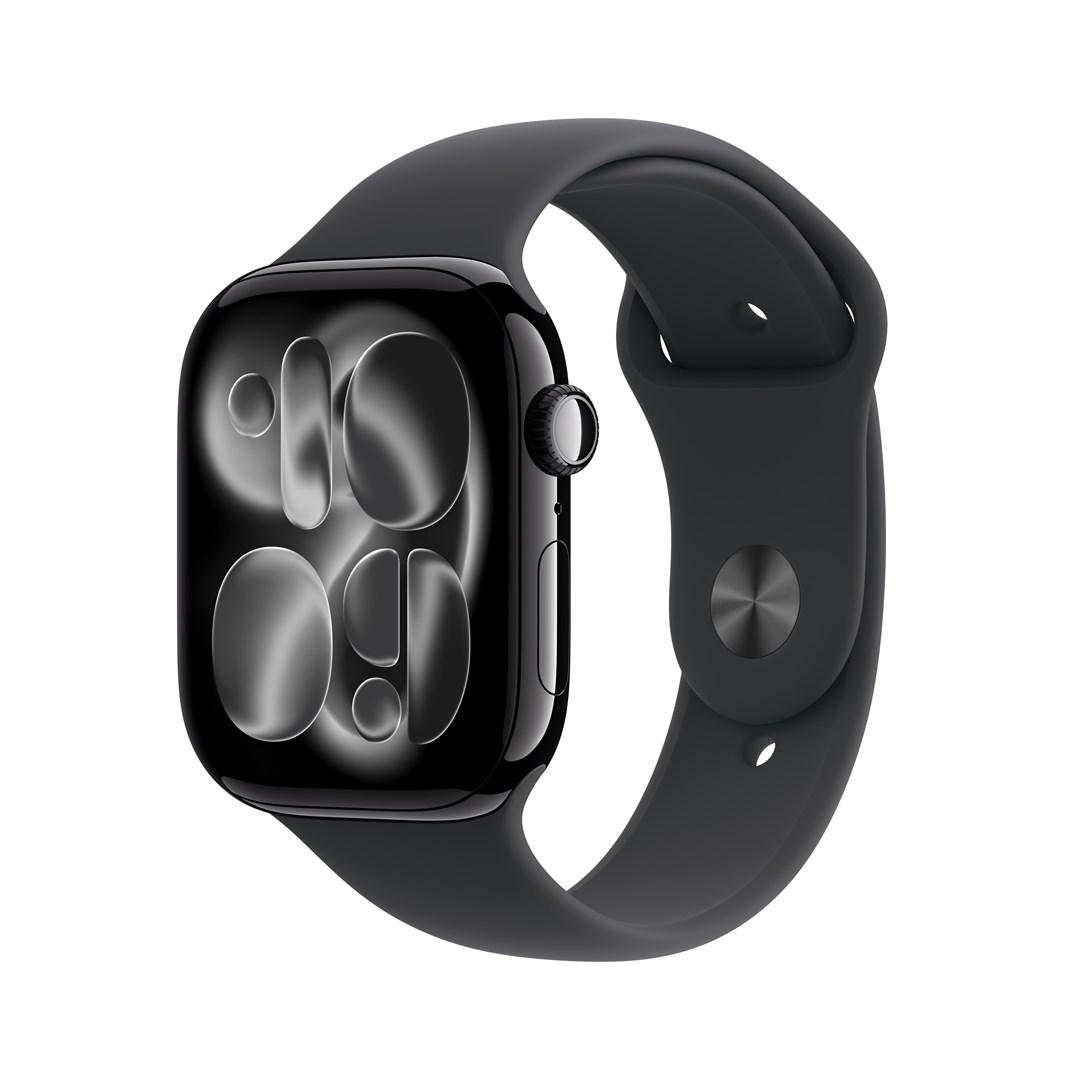 Apple Watch Series 11 GPS 46 mm - Jet Black aluminium med Black Sport Band (M/L)
