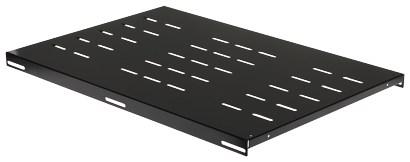 19" fast hylde til rackskab - 720 mm, sort