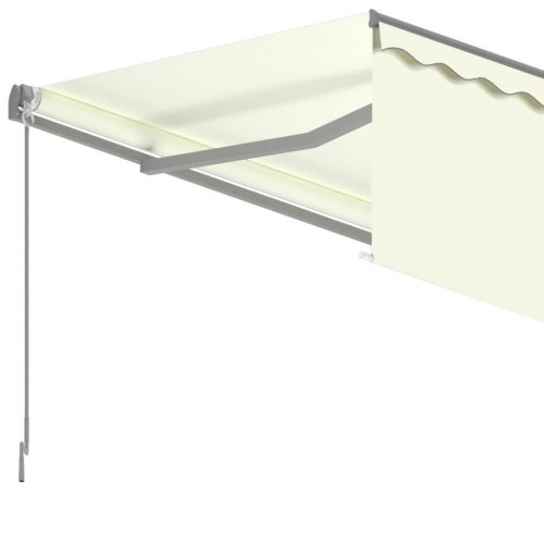 Markise med rullegardin 6×3 m - automatisk betjening, cremefarvet