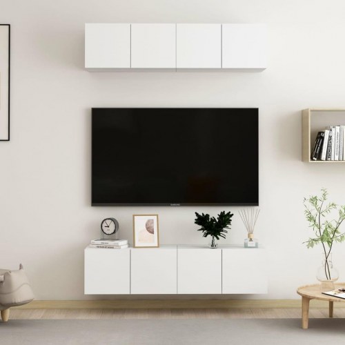 Tv-borde 4 stk. 60x30x30 cm konstrueret træ hvid