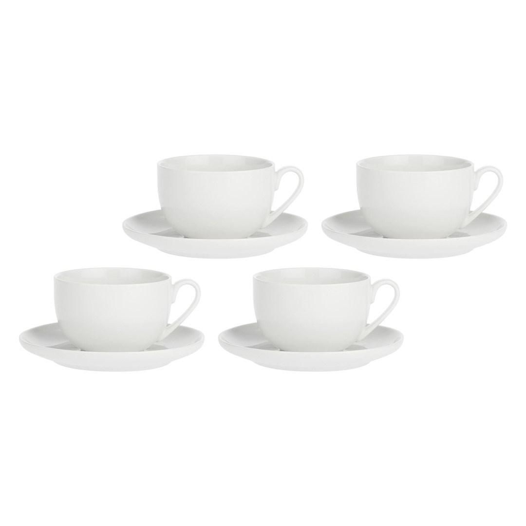 LA PORCELLANA BIANCA Corte - sæt med 4 kopper med underkop, 450 ml
